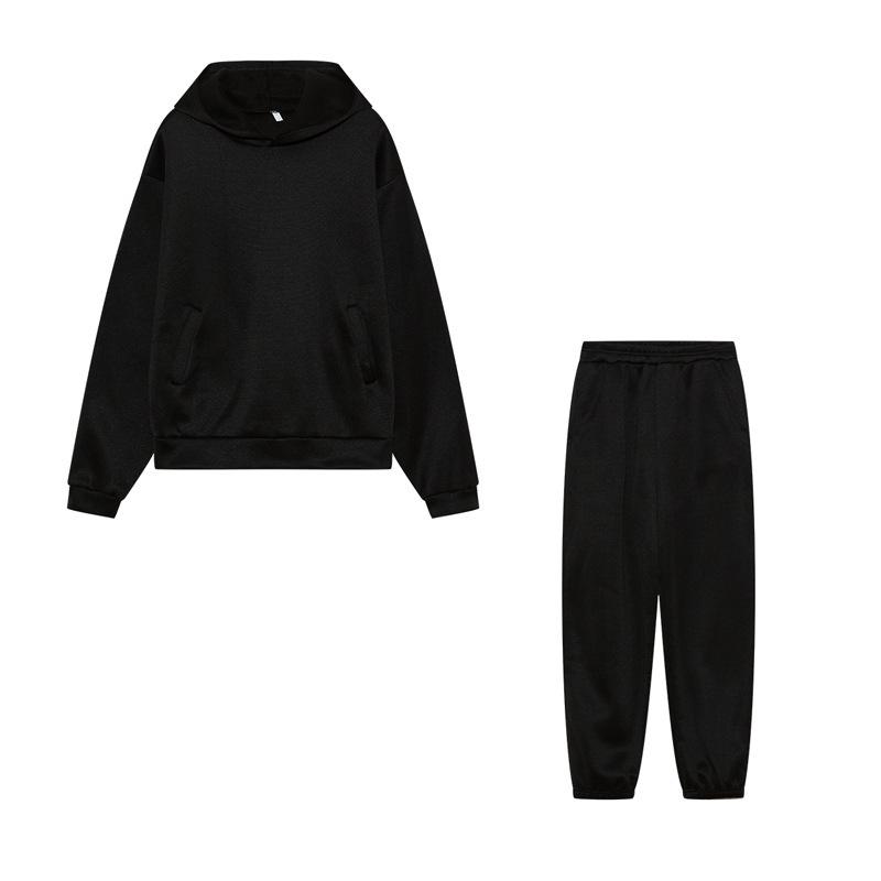 Women's Autumn Casual Two-Piece Hooded Sweatshirt and Long Pants Set