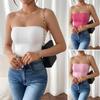 Sleek Solid Color Strapless Tube Top, Women's Form-Fitting Cropped Bandeau for Summer, Casual Wear and Night Out Parties