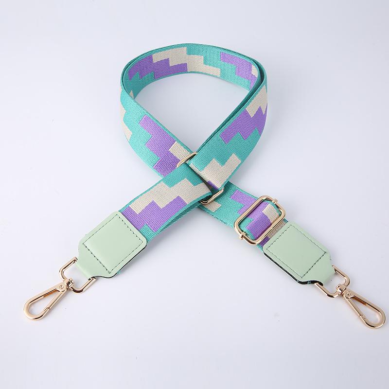 New Fashion Personalized Square Ethnic Style Bag Strap 38mm Adjustable Shoulder Strap Woven Polyester Bag Shoulder Strap
