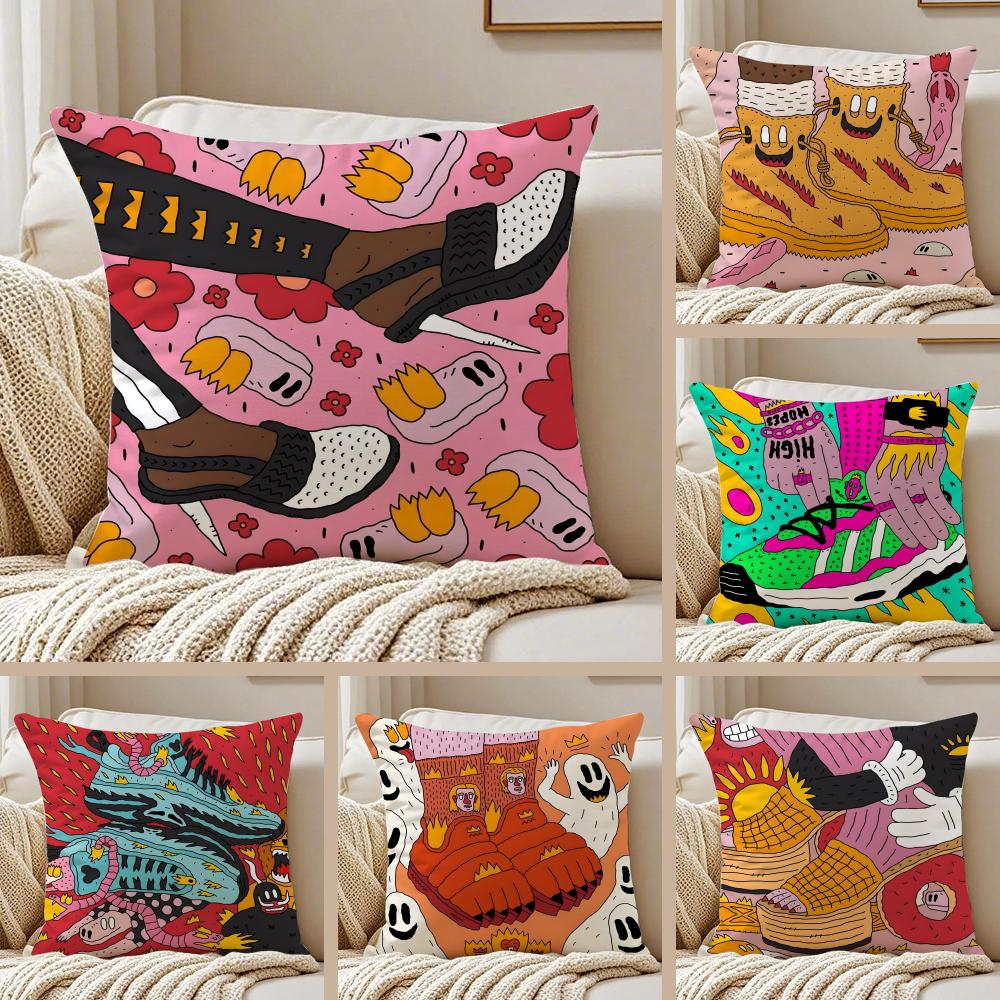 Fantasy And Creative Shoes illustration Cushion Cover Pillowcase Antidustmite living Room Sofa Decor Cushion Room