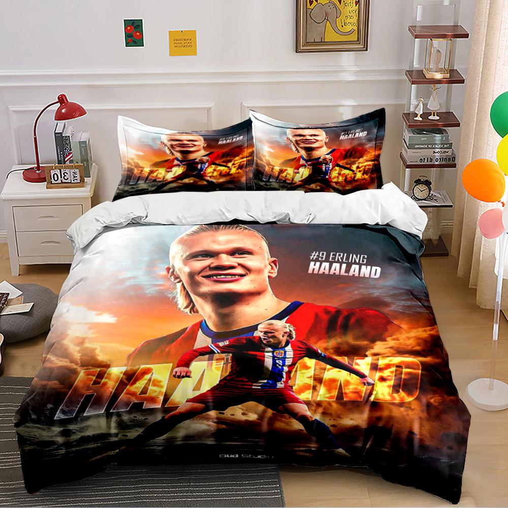 "Erling Haaland Bedding Set" Bedding Set (1 Duvet Cover, 2 Pillowcases, Duvet Not Included)