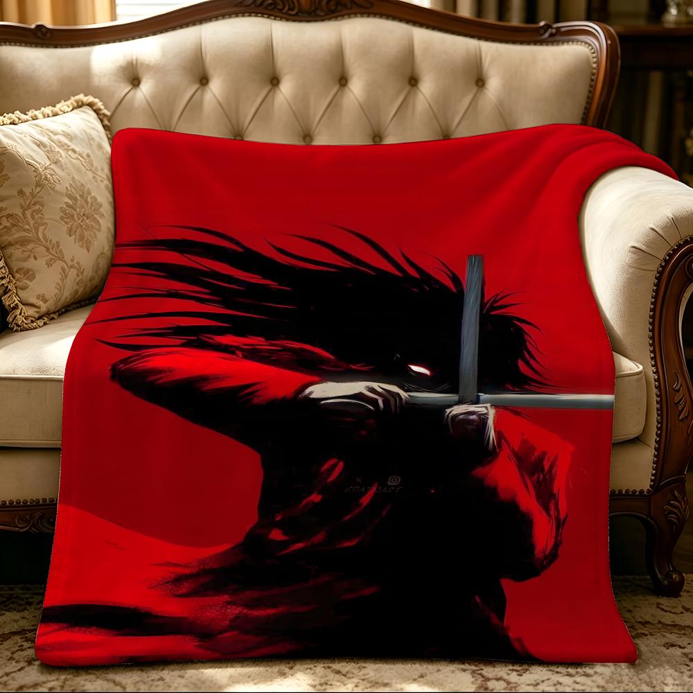 Anime H-Hellsing-g Throw Thick Comfort Flannel Quilt, Multi-scene Use Indoor Outdoor Daily Nap