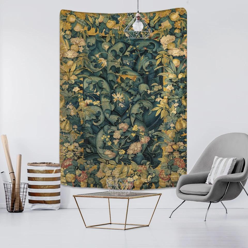 Vintage Tropical Leaves Botanical Tapestry Wall Hanging Boho Mystical Psychedelic Witchcraft Home Decor