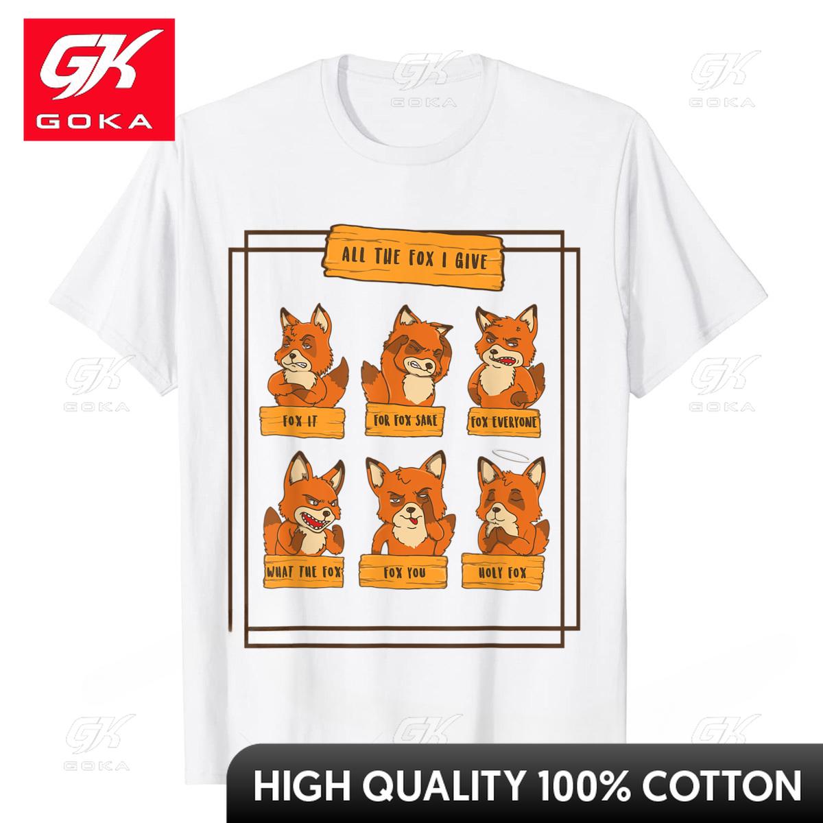 All The Fox I Give Funny No Fox Given Quotes Gift TShirt Camisas Unisex Custom T Shirt for Unisex Cotton T Shirt Party Hip Hop S