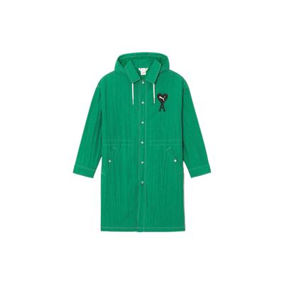 X Ami Paris Co-Branded Leichte Lange Kapuzenjacke Mit Herzlogo Herren Oberbekleidung Hellgrün 534064-96
