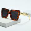2022 Retro Square Modern Sunglasses with Trendy Chain Legs and Large Frame for Women