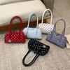 Retro Polka Dot Bowlingtasche Süße Damen Handtasche Unterarmtasche PU Boston Tasche Outdoor