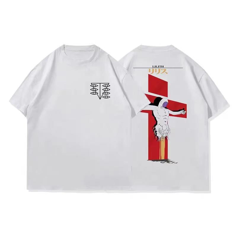 

Eva Lilith Tshirt 2026 New Hot Japanese Animation Retro Vintage Niche Cotton Loose Shortsleeved Top Graphic Shirt Unisex S