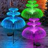HOMEFISH Outdoor Solar Garden Lights 7-Color Changing Jellyfish Reed LED Solar Stake Lights for Yard Patio Pathway Decor