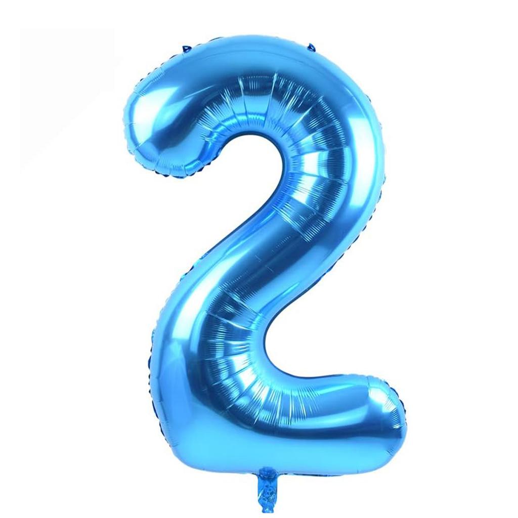 40 Inch Giant Blue Digital Balloons 0-9, Anniversary Party Decoration Supplies, Birthday Balloons