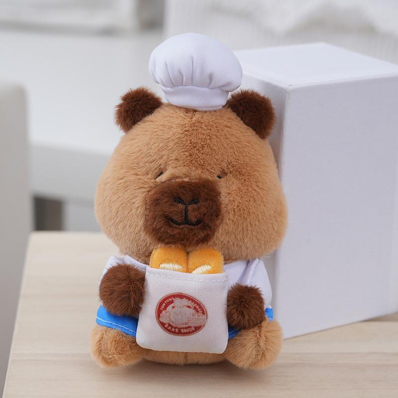 Capybara Keychain Whimsical Plush Toy With Chef Outfit Perfect For Cute Decor Home