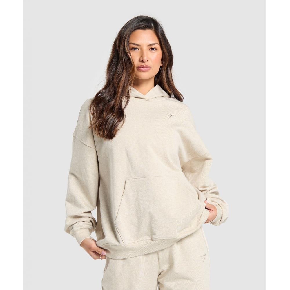 

GYMSHARK Rest Day Sweats Hoodie Beige Marl B2A7P GBKH XXL