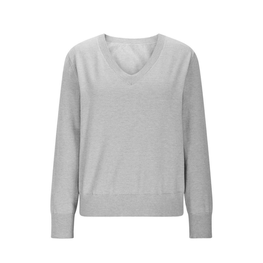 European Casual V-Neck Pullover for Women - 2025 Autumn/Winter Collection