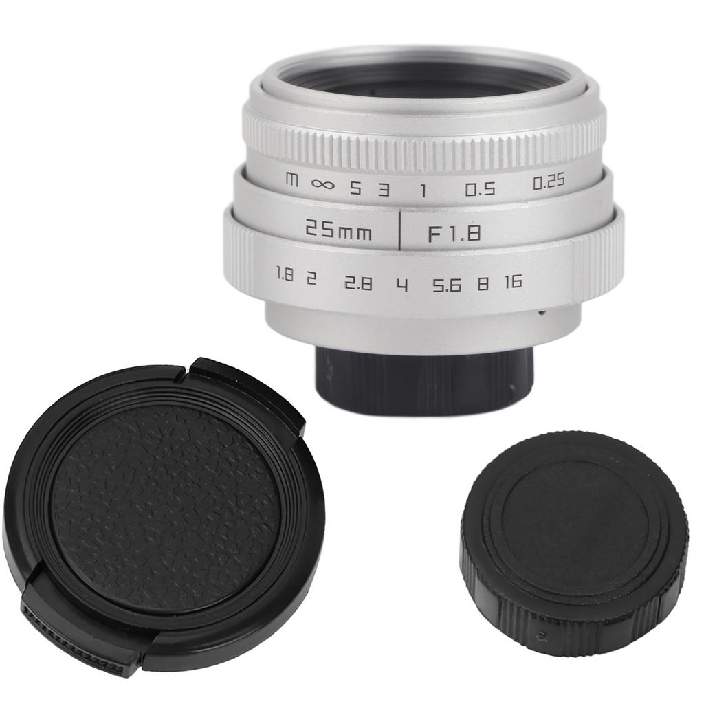 25mm F1.8   CCTV C Mount Wide Angle Lens for   Mirrorless Camera (black)