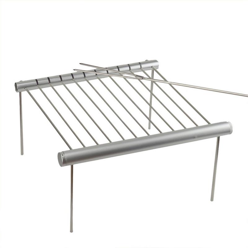 

Camping BBQ Stove Rack Outdoor Folding Tube Camping Firewood Stove