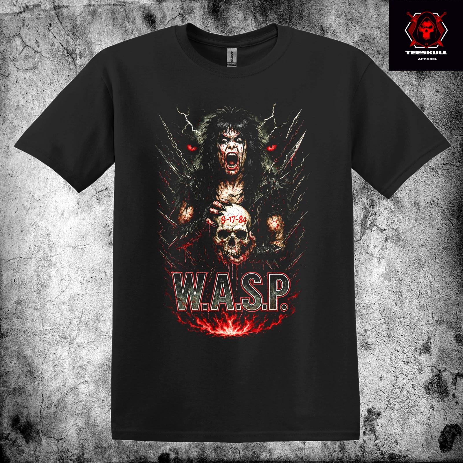 W.A.S.P Heavy Metal Rock Band Unisex Premium Heavy Cotton T-Shirt 4XL