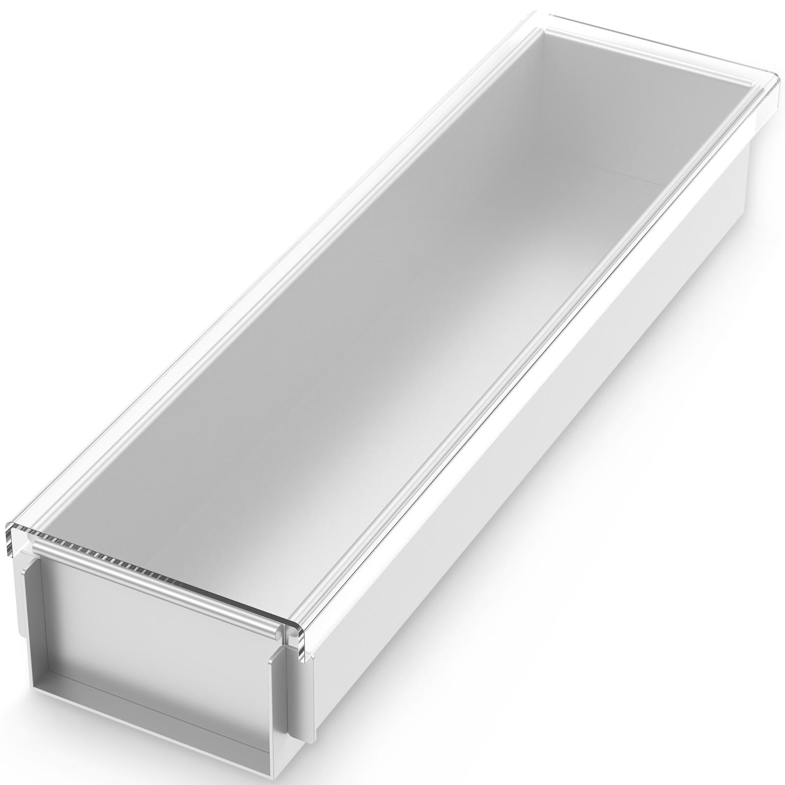 

Rectangle Cake Mold with Removable Panel, Aluminum Alloy Nonstick Baking Tray, Acrylic Lids for Tiramisu & Desserts срібний