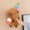 PP Cotton Capybara Plush Toys Happy Birthday Hat Capibara Anime Stuffed Doll  Home Decor Gifts