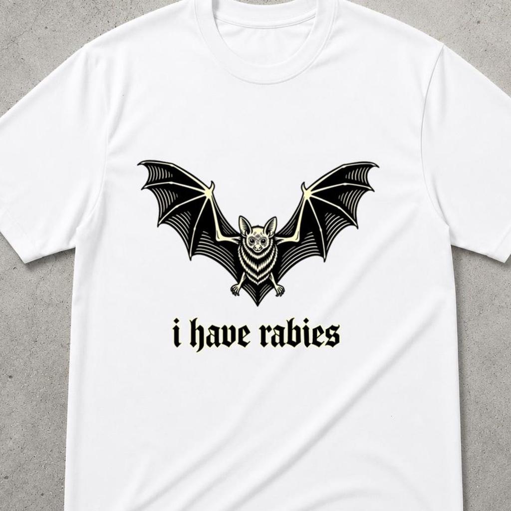 I Have Rabies Tshirt, Sarcasm Shirt, Weird Dark Shirt, Funny Humor Shirt, Weird Dark Humor Shirt, I Have Rabies Bat T-Shirt, Vintage Y2k Tee