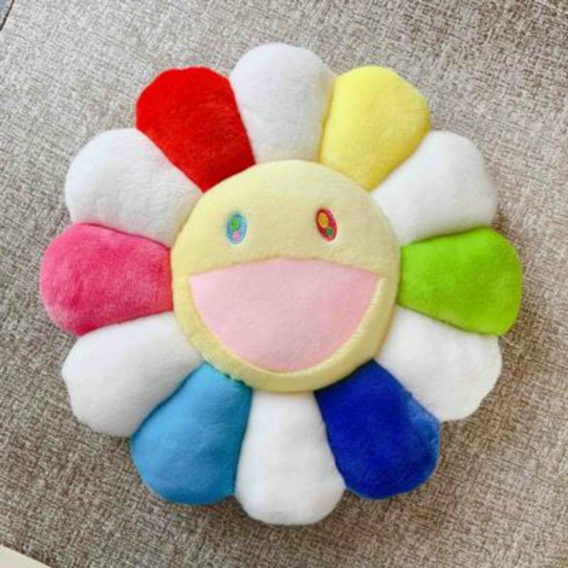 Bright And Colorful 40cm Takashi Murakami Rainbow Flower Pillow Plush For Kids