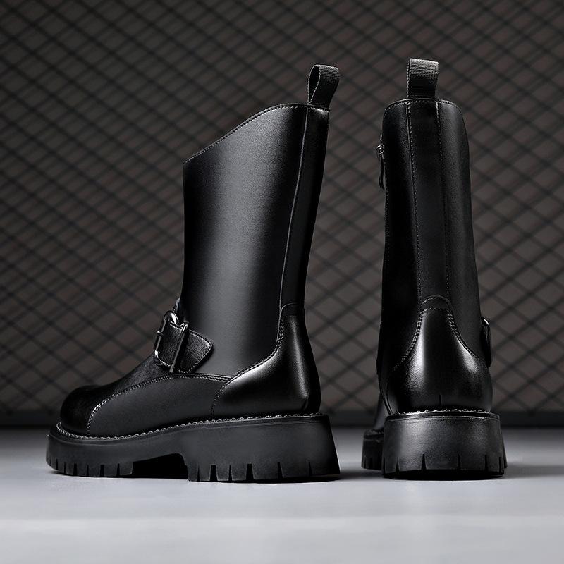 Fashion men fashion chelsea boots designer shoes stage nightclub dress genuine leather platform boot stylish autumn winter botas