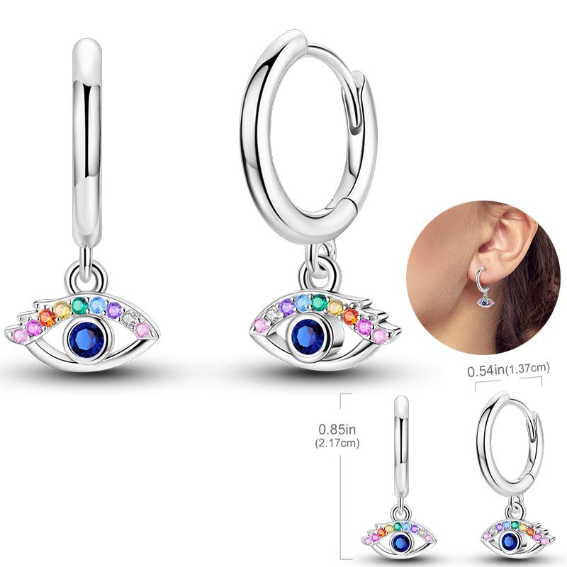 Boucles d'oreilles Attrape-rêves Filet Œil du Diable Souhaits Magnifiques en Argent Sterling 925 Neutre Adaptées aux Fêtes de Fiançailles Bijoux Exquis