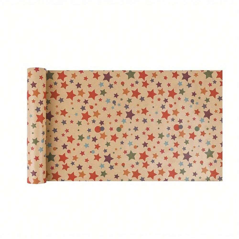 

1 X Мини-рулон оберточной бумаги - Разноцветные пентаграммы для дня рождения, праздника, вечеринки, семьи и друзей