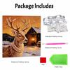 DIY Mini Framed Pearl Bead Art Kit Winter Deer Design Sparkling Canvas Painting Relaxing Craft for Adults Gift Home Decor Set