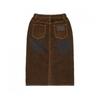 People Of The World Suede Denim Skirt 25fs
