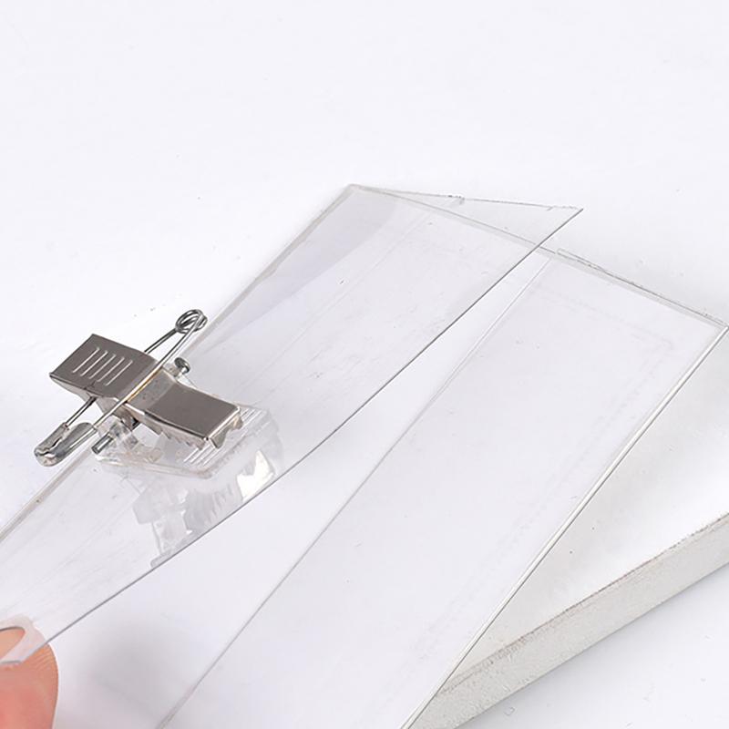 Transparent Chest Tag Id Holders Sleeve Office Staff Workers Work Card Cover Case Nurse Name Badges Holder With Brooch
