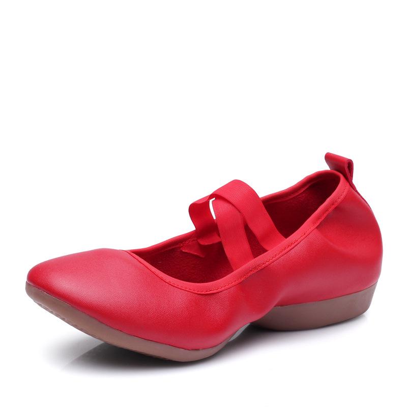 2023 Cross-Border Soft Sole Square Dance Ballet Practice Shoes, Flat Heel, Adult