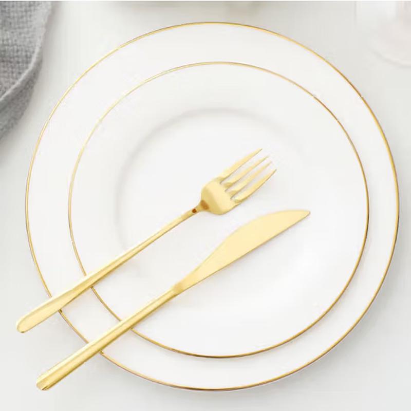 Taishun Gold Rim Ceramic Serving Plate