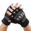 2pcs Cycling Gloves Black Breathable Half Finger Regulable Nylon Ergonomic Bike Riding Gloves for