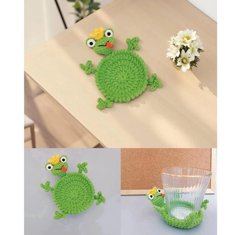 Finished Handwoven Animal Cup Coaster Creative Crochet Coffee Cup Coaster Desk Decor