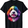 Colorful Bernedoodle Face Cute Dog Lover Black T Shirt Vintage Top For Everyday Wear Casual Streetwear Slightly Graphic