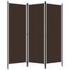 3 Piece Room Divider Brown 150 X 180 Cm
