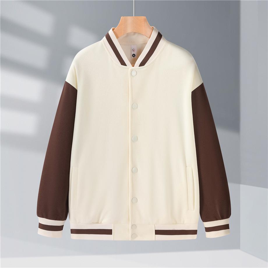 

Осенняя новая утепленная бейсбольная куртка из кислородного хлопка на пуговицах, бейсбольная рубашка с длинными рукавами, топ для пары, рабочая одежда, куртка со стоячим воротником, командная форма 4XL бежевый/кофейный