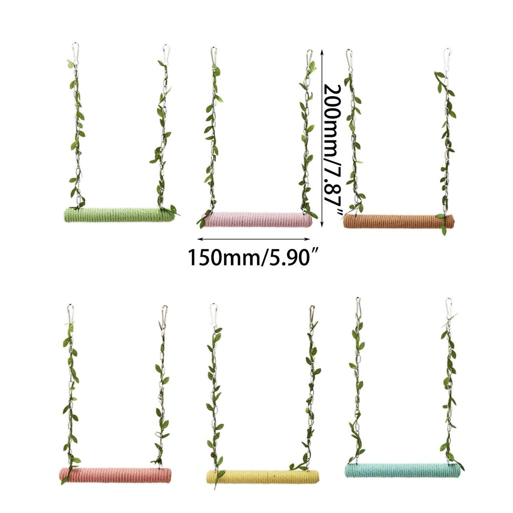 Parrots Bridge Hammock Swing Bridge Swing Standing Training Supplies Bridge Wood Hammock with Twisted Rope Toy