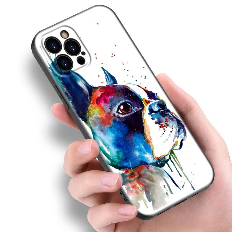 

Французский бульдог собака животное черный силиконовый чехол для телефона для Apple iPhone 12 13 Mini 11 14 15 Pro Max 7 8 Plus X XR XS SE 2020 2022 iPhone 11