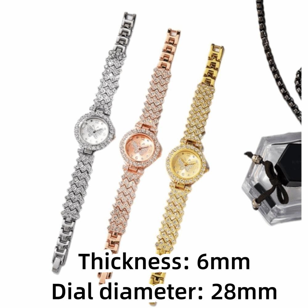 Diamond Decoration Diamond Watch Rhinestone Inlaid Butterfly Surface Watch  For Women
