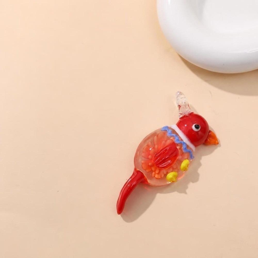 Bird Shape Lampwork Glass Pendant Handmade Bird Flower Pendant  Fit Necklace Jewelry Gifts