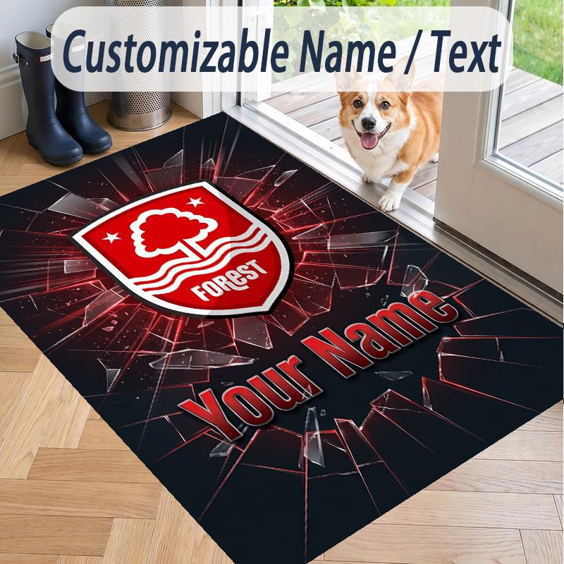Custom Text Printed Rug Nottingham Forest FC Non Slip Floor Carpet For Home Room Decor