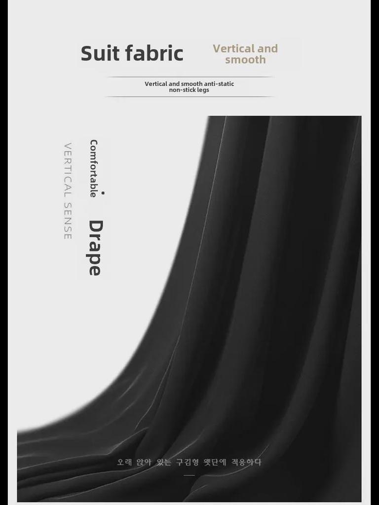 Women's High-Waist Black Wide-Leg Pants: Spring/Summer Slim, Straight, Loose, and Casual Trousers.