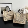 Small fresh linen bag women's bag fashion printed handbag large capacity shoulder bag tote bag