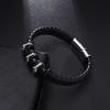 Classic Black Leather Wrap Bracelet for Men Metal Magnetic Clasp Fashion Bangle Bracelet Male Birthday Gift