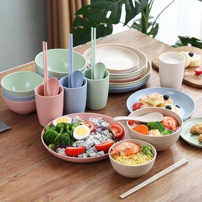 Tallrikset Vetehalm Ramen Skål Porslin Rätter Fullständigt Porslin Av Tallrikar Skål Middagsrätter Set Camping Porslin Rätter Set
