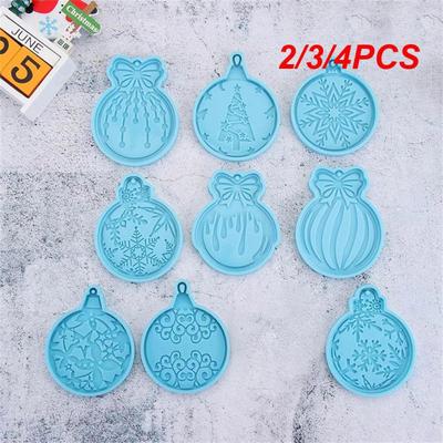 2/3/4PCS Glue Mold Christmas Flexible Need Heat Resistant Essential Baking Utensils Christmas Mold Round Manual Decorate