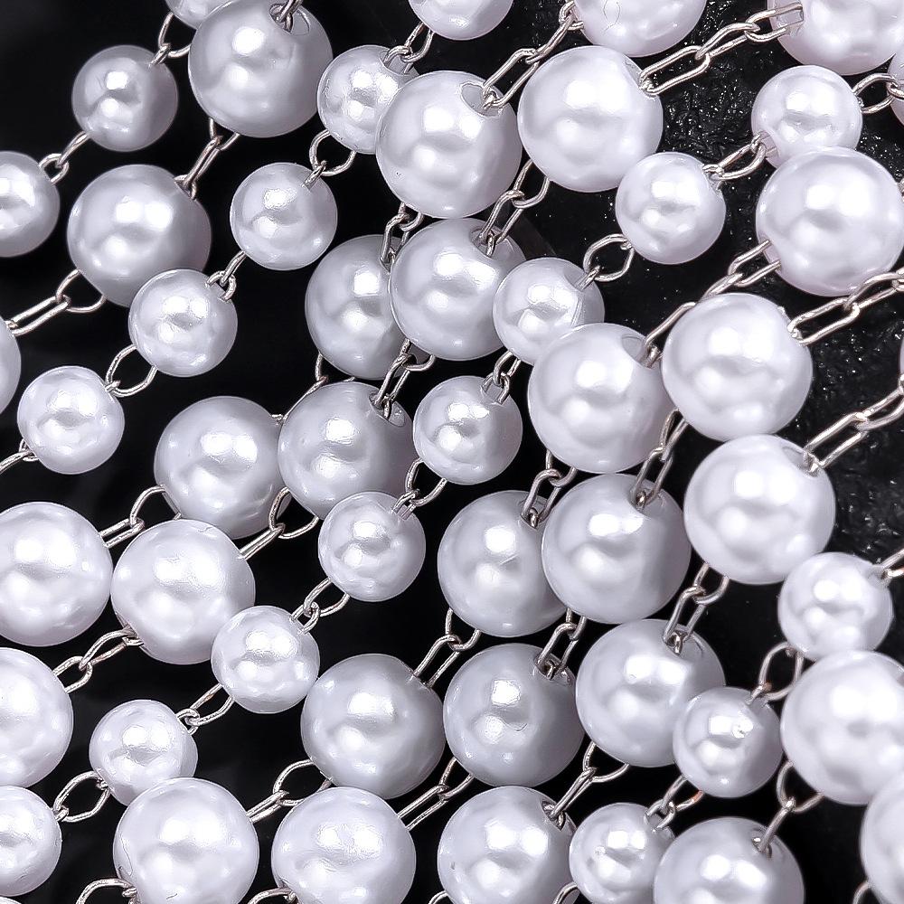 Long fringe Pearl headdress Hair chain Fashion personality Stage Show Hair accessories Ladies Sexy retro exaggerated jewelry acc