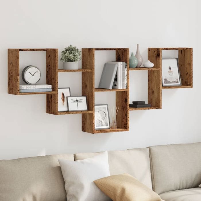 VidaXL Wall Shelf Old Wood 159x18x66 Cm Engineered Wood, Floating Shelf, Wall Display Shelf, Shelf 853306