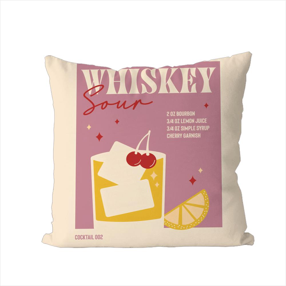 

Whiskey Sour Cocktail Pillow Case For Car Sofa Decorative Home Doublesided Print Plush Square Throw Pillow Cushion Cover 30x30cm